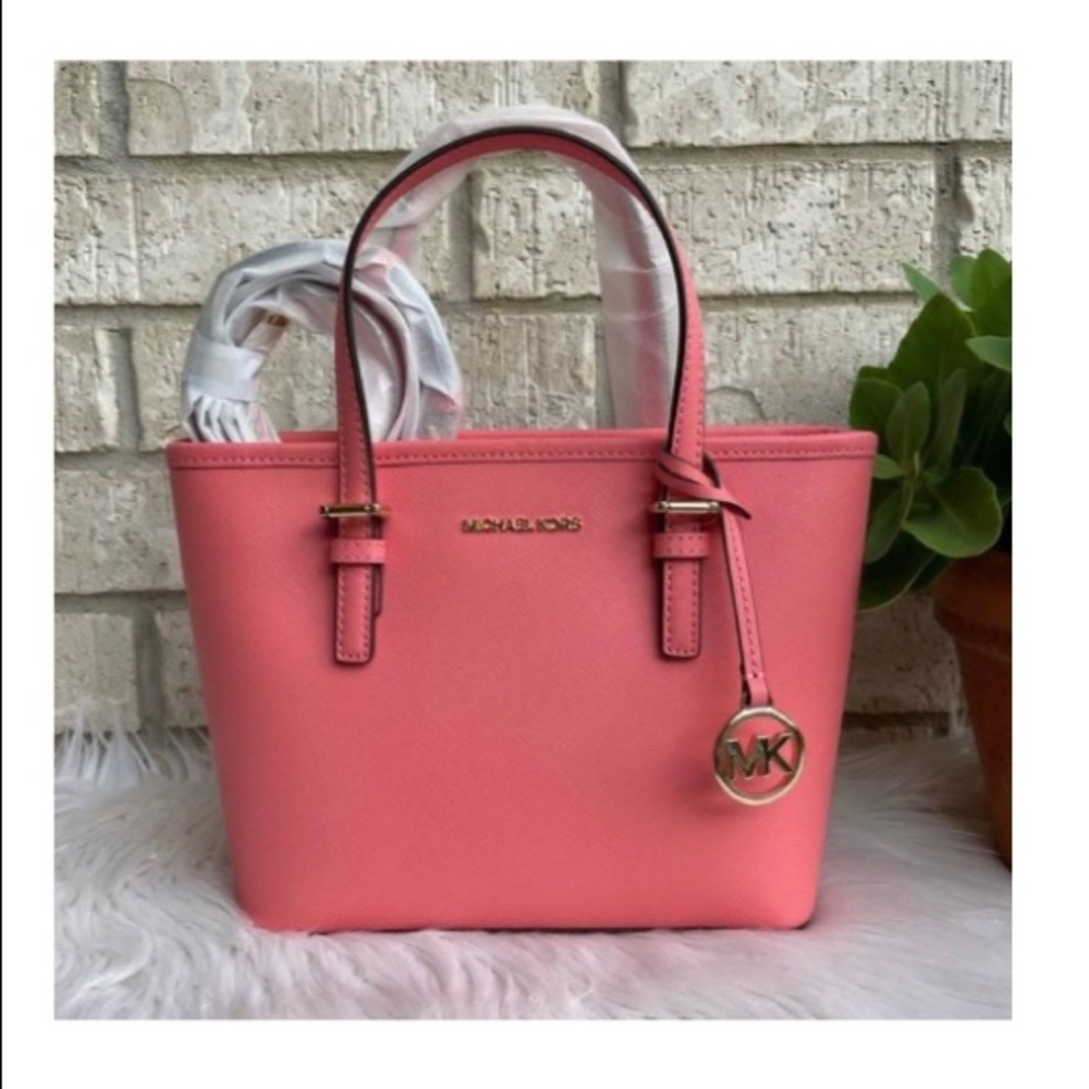 New Michael Kors grapefruit colored tote